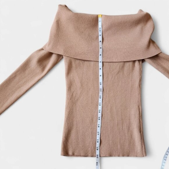 Aritzia Wilfred Croquid Off The Shoulder Merino Wool Blend Sweater Sz XS-M - Picture 10 of 12